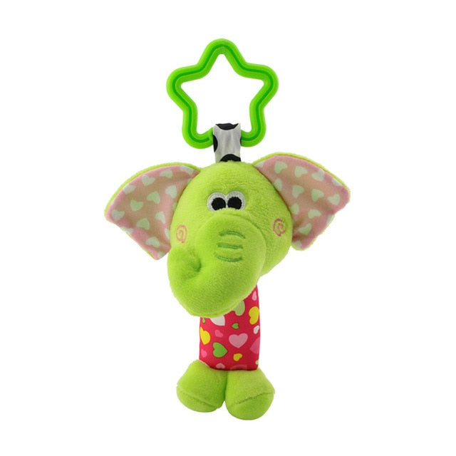 Hanging Plush Baby Toy Rattle Lovely Cartoon Animal Bell Newborn Stroller Accessories Baby Toys 6 Style Lion Deer Elephant