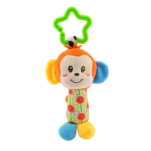 Hanging Plush Baby Toy Rattle Lovely Cartoon Animal Bell Newborn Stroller Accessories Baby Toys 6 Style Lion Deer Elephant