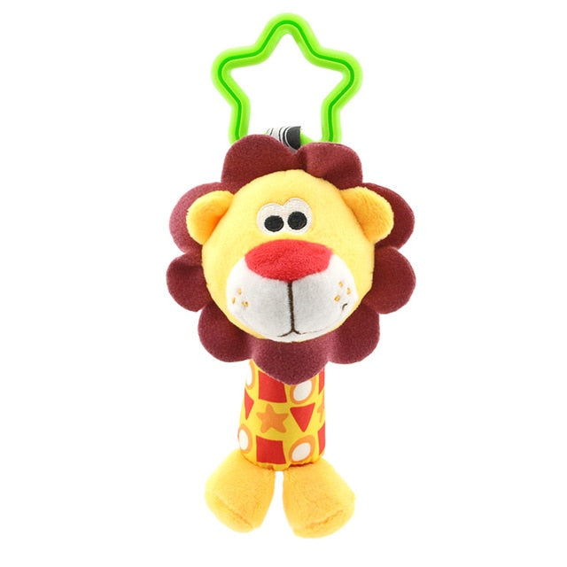 Hanging Plush Baby Toy Rattle Lovely Cartoon Animal Bell Newborn Stroller Accessories Baby Toys 6 Style Lion Deer Elephant