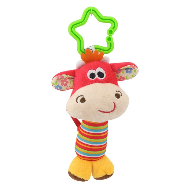 Hanging Plush Baby Toy Rattle Lovely Cartoon Animal Bell Newborn Stroller Accessories Baby Toys 6 Style Lion Deer Elephant